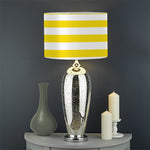 Yellow And White Striped Pattern Print Drum Lamp Shade