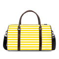 Yellow And White Striped Pattern Print Duffel Bag