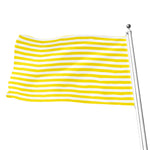 Yellow And White Striped Pattern Print Flag