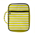 Yellow And White Striped Pattern Print Front Pocket Bible Bag