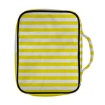 Yellow And White Striped Pattern Print Front Pocket Bible Bag