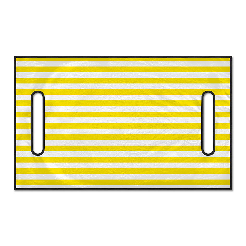 Yellow And White Striped Pattern Print Golf Cart Seat Cover