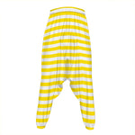 Yellow And White Striped Pattern Print Hammer Pants