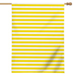 Yellow And White Striped Pattern Print House Flag