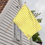 Yellow And White Striped Pattern Print House Flag