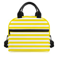 Yellow And White Striped Pattern Print Insulated Lunch Bag
