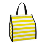 Yellow And White Striped Pattern Print Insulated Lunch Tote