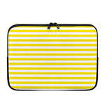 Yellow And White Striped Pattern Print Laptop Sleeve