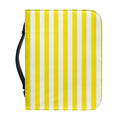 Yellow And White Striped Pattern Print Leather Bible Cover