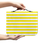 Yellow And White Striped Pattern Print Leather Bible Cover