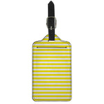 Yellow And White Striped Pattern Print Luggage Tag