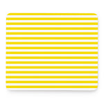Yellow And White Striped Pattern Print Mouse Pad