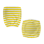 Yellow And White Striped Pattern Print Office Chair Cover