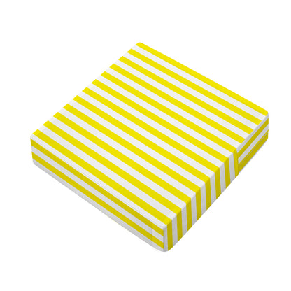 Yellow And White Striped Pattern Print Outdoor Seat Cushion Cover
