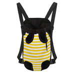 Yellow And White Striped Pattern Print Pet Carrier Backpack