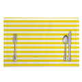 Yellow And White Striped Pattern Print Placemat