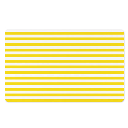 Yellow And White Striped Pattern Print Polyester Doormat