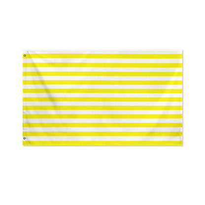 Yellow And White Striped Pattern Print Polyester Flag