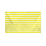 Yellow And White Striped Pattern Print Polyester Flag