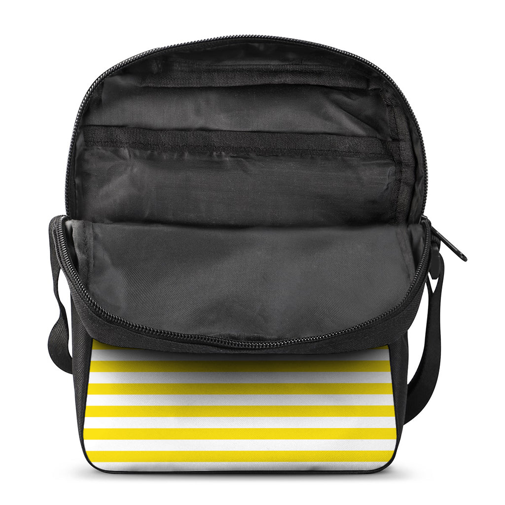 Yellow And White Striped Pattern Print Rectangular Crossbody Bag