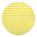 Yellow And White Striped Pattern Print Round Blanket