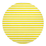Yellow And White Striped Pattern Print Round Blanket
