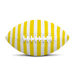 Yellow And White Striped Pattern Print Rugby Ball