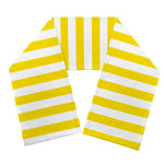 Yellow And White Striped Pattern Print Scarf