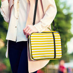 Yellow And White Striped Pattern Print Shoulder Strap Bible Bag