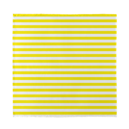 Yellow And White Striped Pattern Print Silk Bandana