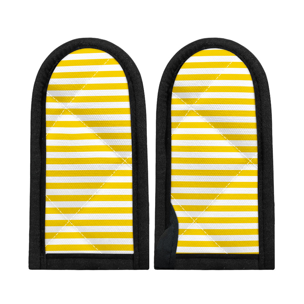 Yellow And White Striped Pattern Print Skillet Handle Cover