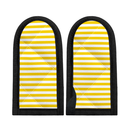 Yellow And White Striped Pattern Print Skillet Handle Cover