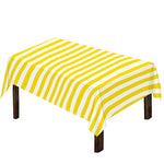 Yellow And White Striped Pattern Print Tablecloth