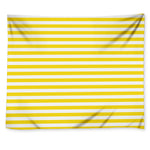 Yellow And White Striped Pattern Print Tapestry