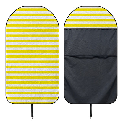 Yellow And White Striped Pattern Print Waterproof Car Seat Cover