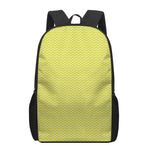 Yellow And White Zigzag Pattern Print 17 Inch Backpack