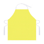 Yellow And White Zigzag Pattern Print Adjustable Apron
