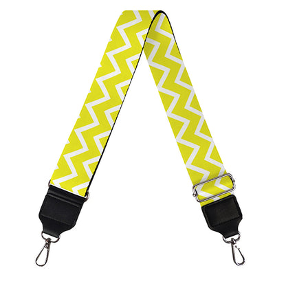 Yellow And White Zigzag Pattern Print Bag Strap