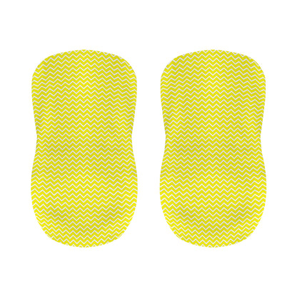 Yellow And White Zigzag Pattern Print Bar Stool Covers