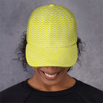 Yellow And White Zigzag Pattern Print Baseball Cap