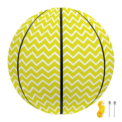 Yellow And White Zigzag Pattern Print Basketball