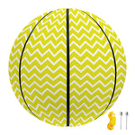 Yellow And White Zigzag Pattern Print Basketball