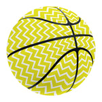 Yellow And White Zigzag Pattern Print Basketball