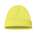 Yellow And White Zigzag Pattern Print Beanie