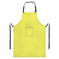 Yellow And White Zigzag Pattern Print Bib Apron With Pocket