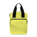 Yellow And White Zigzag Pattern Print Bible Tote Bag