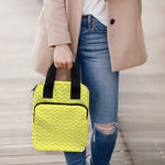 Yellow And White Zigzag Pattern Print Bible Tote Bag