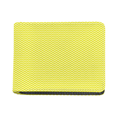 Yellow And White Zigzag Pattern Print Bifold Wallet