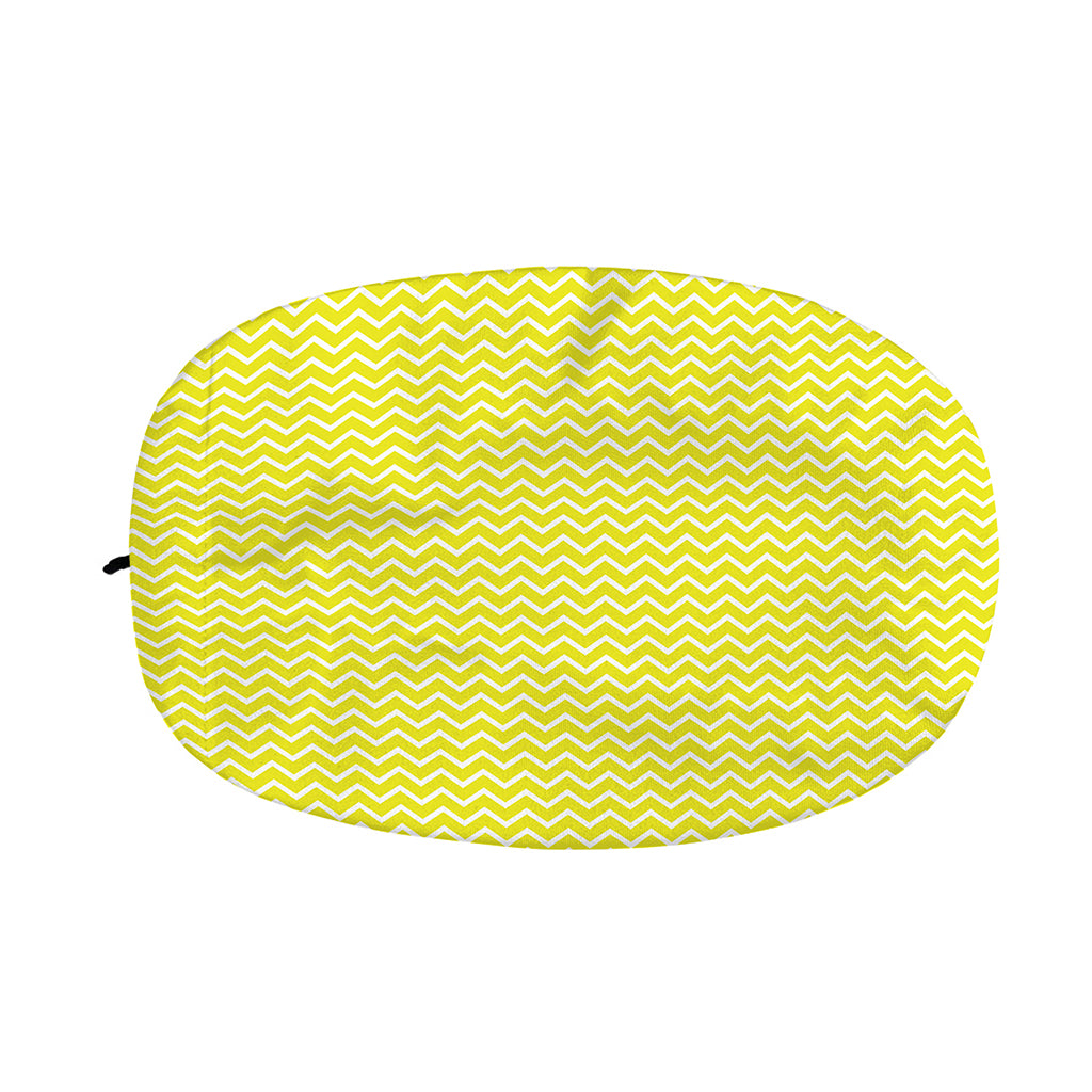 Yellow And White Zigzag Pattern Print Car Side Mirror Covers