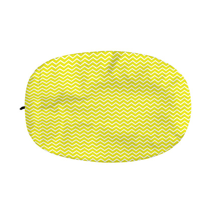 Yellow And White Zigzag Pattern Print Car Side Mirror Covers